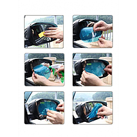 Тор! Автомобильная защитная водоотталкивающая пленка антидождь на боковые зеркала 145x100 Бесцветная