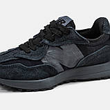 Чоловічі / жіночі кросівки New Balance 327 Black Grey, чорні замшеві кросівки нью беленс 327 NB 327 ню беланс нб, фото 9