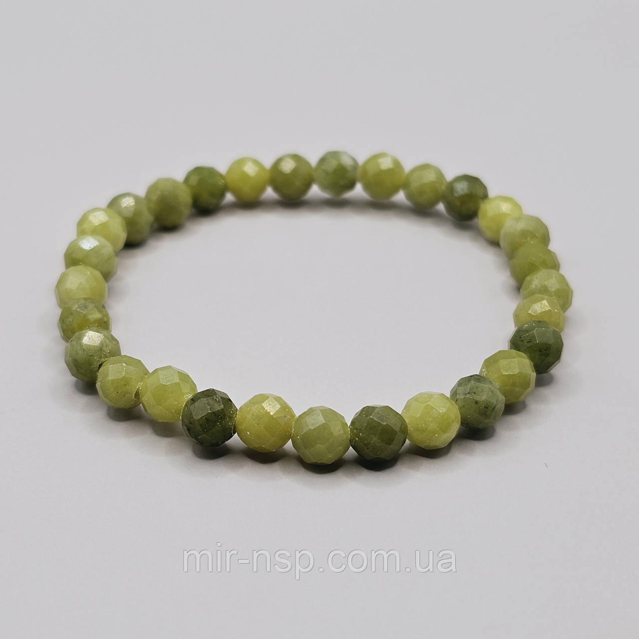 Браслет 100% натуральний жадеїт 6 мм, фото 1