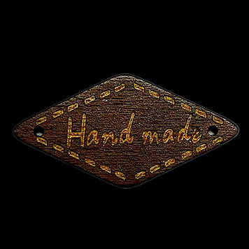 Дерев'яні бірки "Hande Made"  27*7 мм, колір коричневий