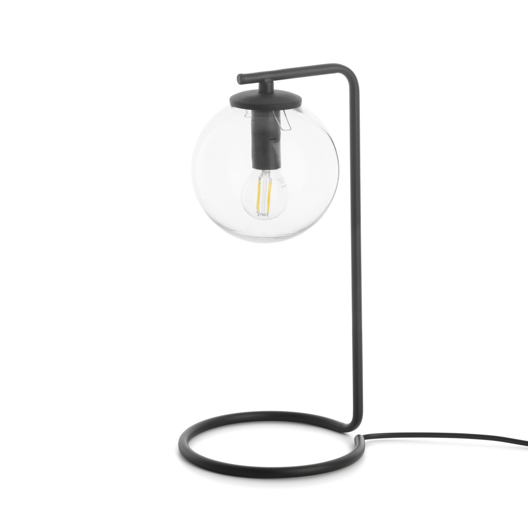 Настільна лампа металева чорна на 1 лампу Е14 17х36 см