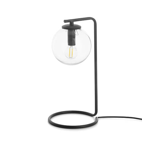 Настільна лампа металева чорна на 1 лампу Е14 17х36 см, фото 1