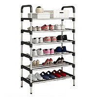 Тор! Полка стойка органайзер для обуви на 6 полок Shoe Rack TW555 Чёрная