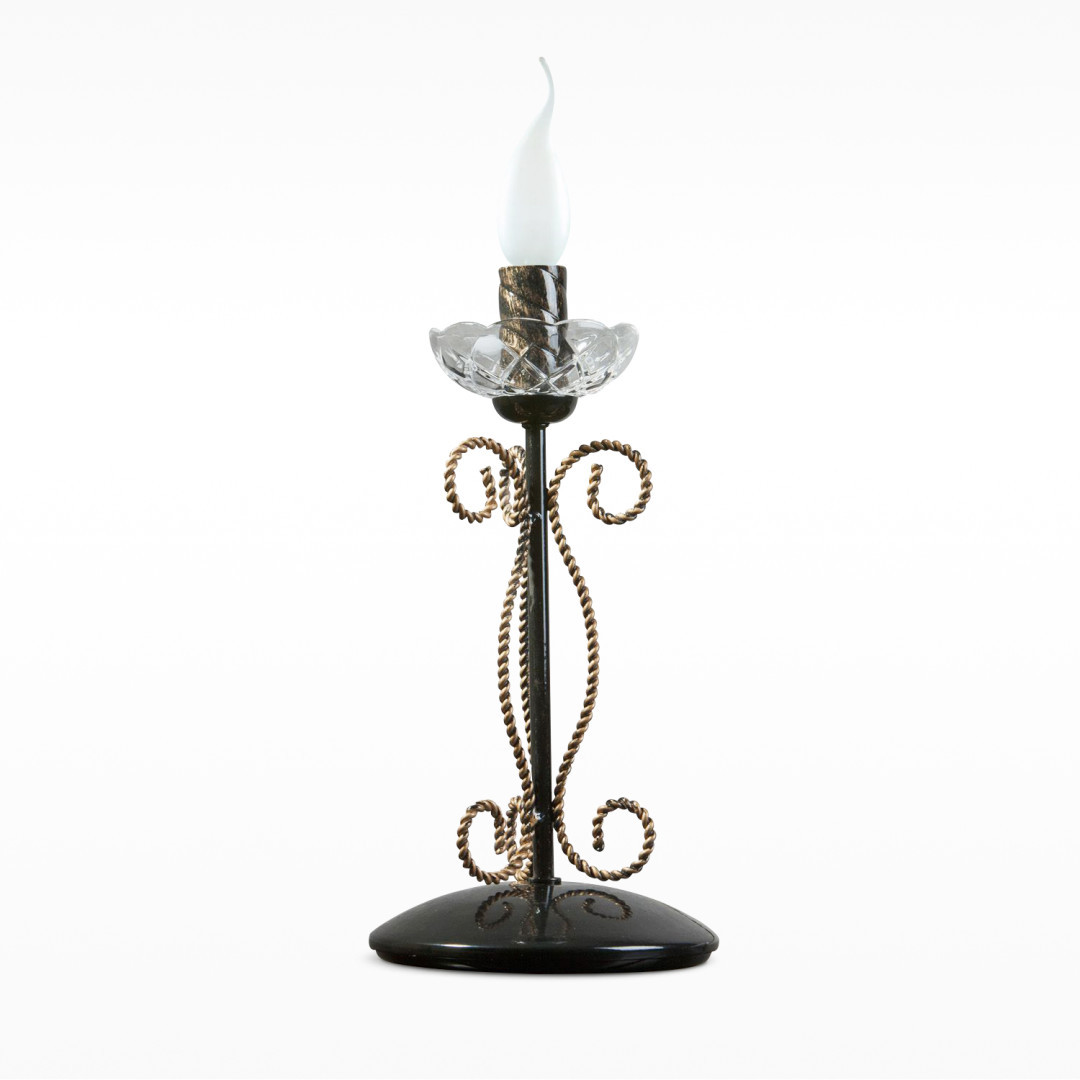 Настільна лампа металева чорна на 1 лампу Е14 16х30 см