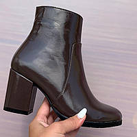 Черевики на каблуку шкіряні лакові кор /23175/ 38р