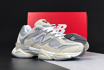 Кросівки New Balance 9060 grey beige Нью Баланс бежево сірі замшеві легкі чоловічі жіночі підліткові  весна літо осінь