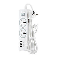 Мережевий фільтр XO WL04 3USB / 2 OUTLET / 10A 1.8M White