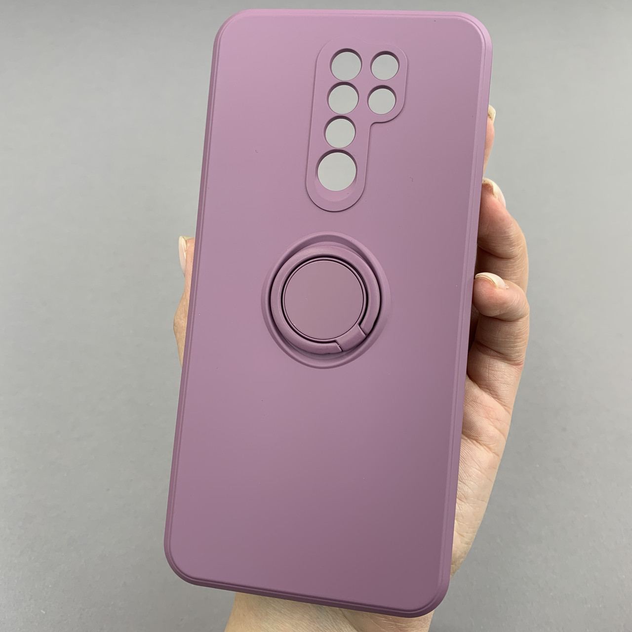 Чохол для Xiaomi Redmi 9 матовий з кільцем тримачем чохол на телефон сяомі редмі 9 чорничний cfc