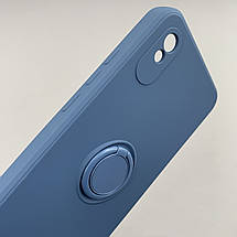 Чохол для Xiaomi Redmi 9A матовий з кільцем тримачем чохол на телефон сяомі редмі 9а синій cfc, фото 4
