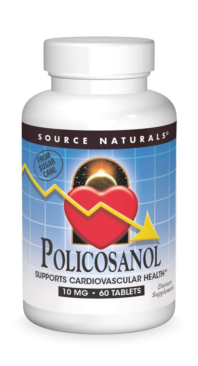 Полікосанол Source Naturals Policosanol, 10 mg, 60 Tablets, фото 1