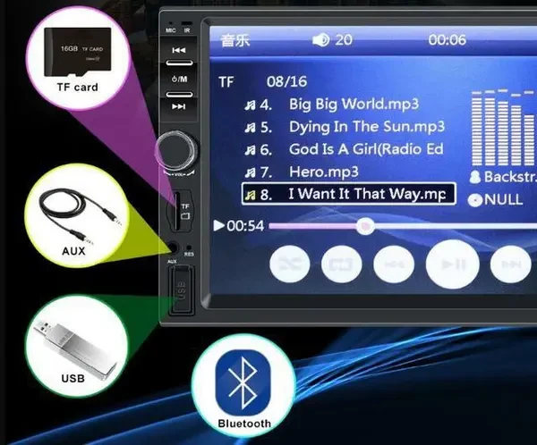 Магнитола с экраном в машину 2din Автозвук Магнитола 2 многофункциональная Bluetooth магнитола с usb топ - фото 6 - id-p2084334647