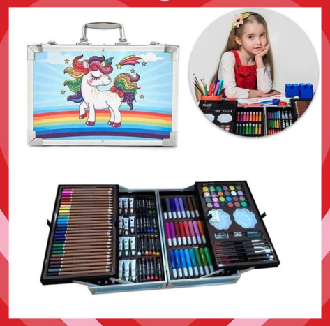 Наборы для рисования Фломастеры Акварельные краски Карандаши для детей 145 предметов для творчества топ - фото 2 - id-p2084334677