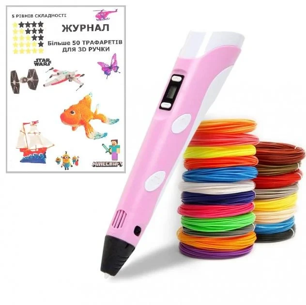 3D ручки с LCD-дисплеем для детского творчества 3D ручка и комплектующие для рисования розовая 3D pen топ - фото 6 - id-p2084334692