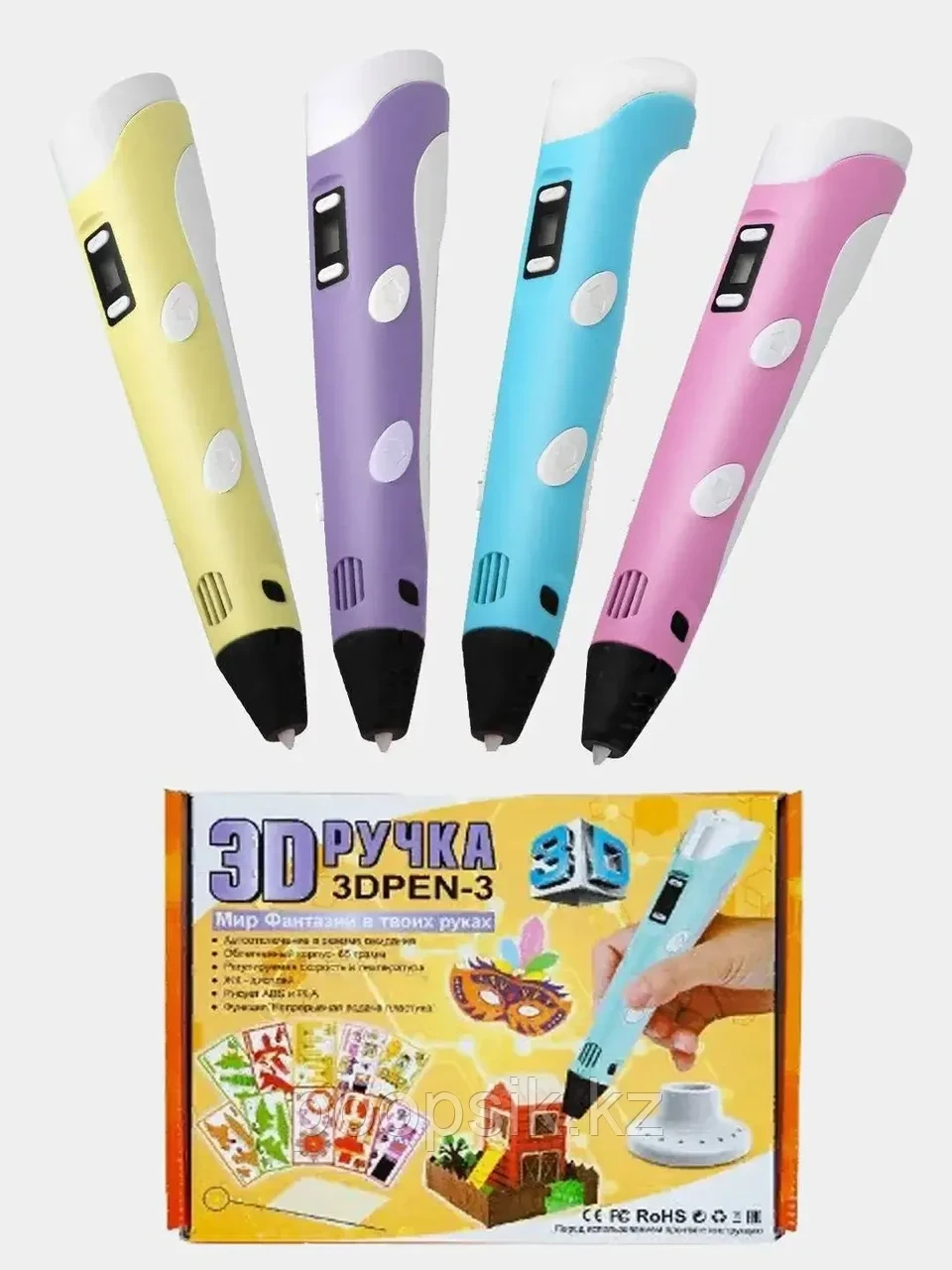 3D ручки с LCD-дисплеем для детского творчества 3D ручка и комплектующие для рисования розовая 3D pen топ - фото 8 - id-p2084334692