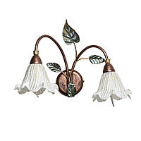 Настенный светильник c плафонами в виде цветка на 2 лампы Е14 46х30 см