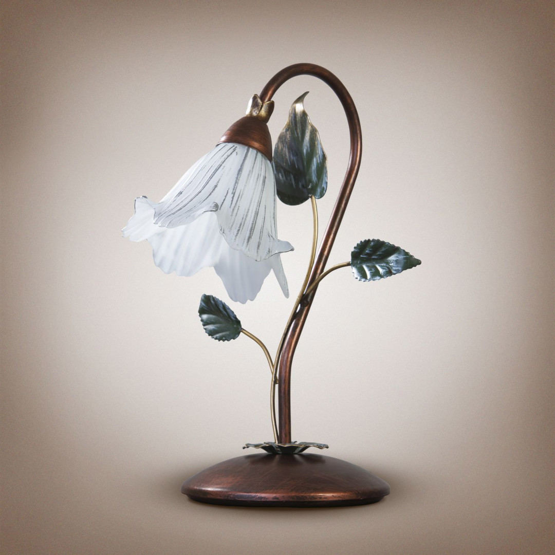 Настільна лампа металева c плафоном у вигляді квітки Е14 22х34 см