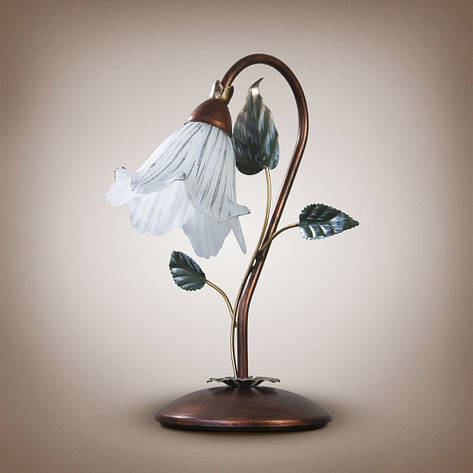 Настільна лампа металева c плафоном у вигляді квітки Е14 22х34 см, фото 1