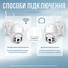 Поворотна вулична IP-камера відеоспостереження 4МП із віддаленим доступом Wi-Fi HD-68 камера зовнішнього спостереження для дому, фото 4