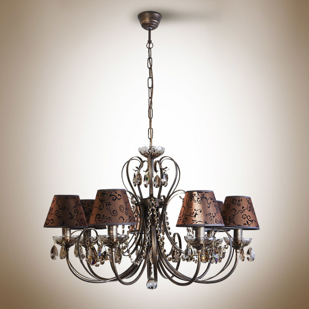 Люстра на ланцюгу на 7 ламп Е14 метал/текстиль 78х110 см