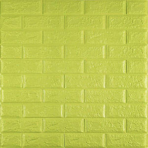 3D панель самоклеюча 700х770х5мм цегла відтінок лайму (300-5) SW-00001331