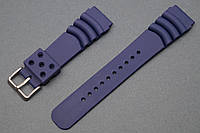 Каучуковый ремешок для часов Diver 20 22 мм Резиновый браслет на часы, силиконовый. Синий 22 мм