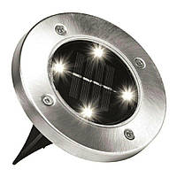 Вуличний світильник на сонячній батареї "Bell Howell Disk lights" (4 led) | садовий ліхтар, Ch1, Гарної якості, вуличний