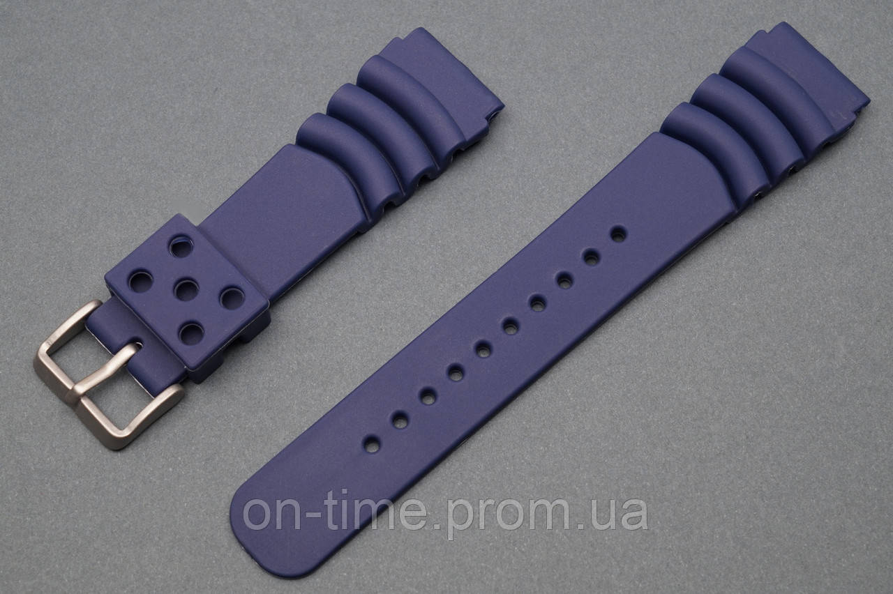 Каучуковий ремінець для годинника Diver 20 22 мм Гумовий браслет на годинник, силіконовий. Синій