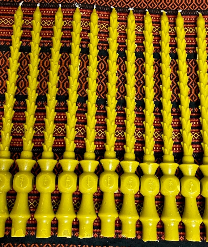 Свічка столова стретська "Роза" воскова, 37 см, 1/24, фото 1