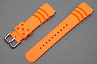 Каучуковый ремешок для часов Diver 20 22 мм Резиновый браслет на часы, силиконовый. Оранжевый 22 мм