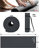 Килимок для йоги та фітнесу PowerPlay 4010, 173x61x0.6, Black CN10358 vh, фото 5