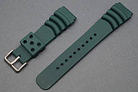 Каучуковый ремешок для часов Diver 20 22 мм Резиновый браслет на часы, силиконовый. Хаки