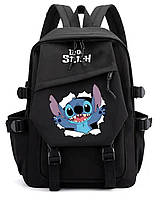 Рюкзак для девочки со Стичем (Stitch) чёрный Rentegner(AV293)