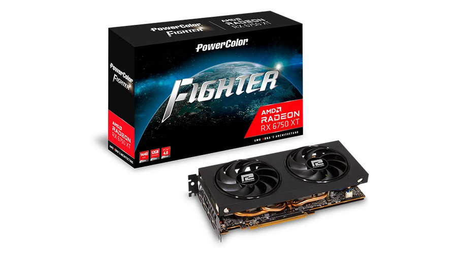 Видеокарта AMD Radeon RX 6750 XT 12GB GDDR6 Fighter PowerColor (AXRX 6750 XT 12GBD6-3DH)