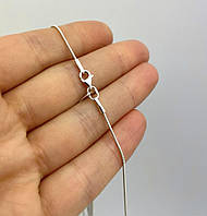 Серебряная цепь на шею Снейк (змейка), ширина цепочки 1 мм 45