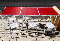 Большой раскладной туристический стол для пикника с 6 стульями, SL2, Хорошее качество, столик, стол