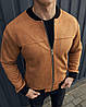 Бомбер чоловічий бежевий весна-осінь короткий молодіжний стильний повсякденний стильні куртки для хлопців, фото 9