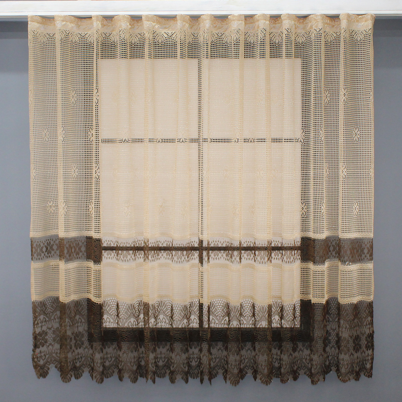 Тюль сітка висотою 1,5м. "Juli". Колір кавовий з венге. Код 613т, фото 1