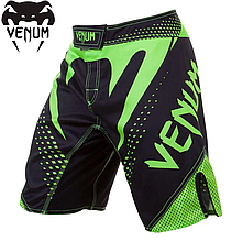 Шорти для єдиноборств чоловічі MMA Venum Hurricane Fight Shorts Black Neo Green