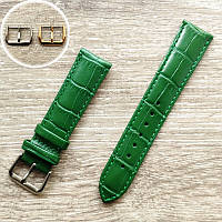 Lizard Кожа. Зелёный ремешок в часы кожаный, часовой ремень для часов из кожи