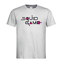 Светло-серая мужская/унисекс футболка Squid Game Logo (13-5-5-світло-сірий меланж)