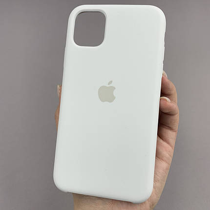 Чохол для Apple iPhone 11 силіконовий кейс з мікрофіброю на телефон айфон 11 білий slk, фото 1