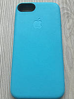 Оригинальный Голубой чехол Apple iphone 7/8 под кожу в упаковке