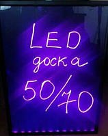 Рекламная светящаяся LED доска 50х70 см со стендом, GN2, Хорошего качества, доска для рекламы, рекламная