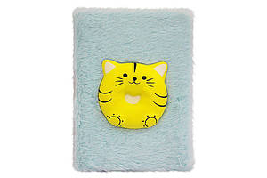 Блокнот A5 80арк., в клітинку, хутряна обкладинка зі сквішем ООПТ Котик-донат