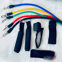 Набор эспандеров для фитнеса многофункциональный 5 жгутов Power Resistance Bands в чехле JT-003 W74, GN2,