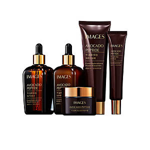 Набір для догляду за обличчям IMAGES Beauty Avocado Peptide 5 в 1 з пептидами авокадо