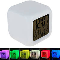 Цифровые светодиодные часы куб с ЖК-дисплеем и будильником, Gp2, Хорошего качества, с изменяющимися цветами,
