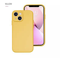 Жолтый силиковый фирменный чехол для iphone 14