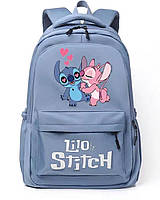 Рюкзак для девочки со Стичем (Lilo and Stitch) серый