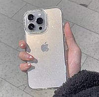 Силиконовый прозрачный чехол для iphone 14pro Max с блестками